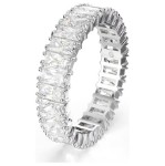 Swarovski Matrix ring Baguette cut, White, Silver-tone finish - 5714334
