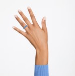 Swarovski Matrix ring, Baguette cut, Blue, Rhodium plated - 5661910