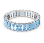 Swarovski Matrix ring, Baguette cut, Blue, Rhodium plated - 5661910