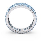Swarovski Matrix ring, Baguette cut, Blue, Rhodium plated - 5661910