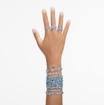 Swarovski Matrix ring, Baguette cut, Blue, Rhodium plated - 5661910